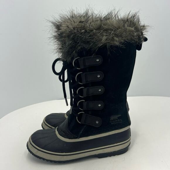 SOREL Joan of Arctic Women's Winter Boot Black/Quarry Insulated Waterproof Sz 8 - Picture 2 of 9